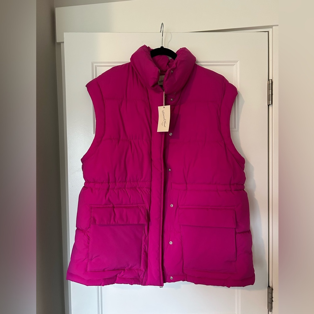 Universal Thread Fuchsia PINK Puffer Vest XL NEW!